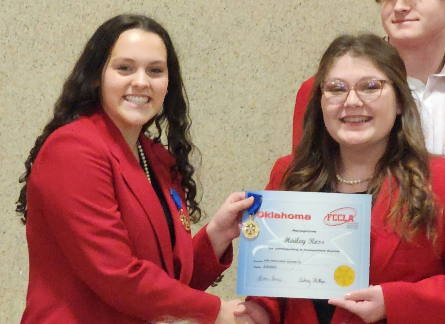 On Feb. 8, FCCLA District Officer Hailey Ross earned first place at the Regional STAR event competition in Job Interview with a whopping score of 99.5 percent. Ross now moves on to the state competition in Stillwater. She is a junior at Altus High School.