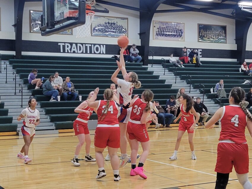 THE LADY CARDS Ava Potter was a force down low for Clinton in a lopsided 58-8 win over Lincoln in the opening round of the 36th Annual Warsaw Invitational Girls Basketball Tournament on Monday.