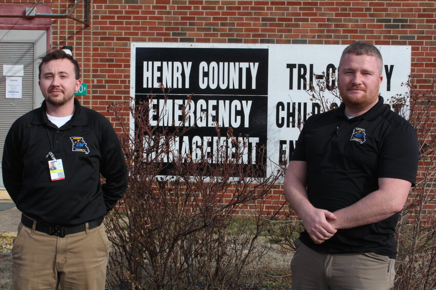 READY FOR ANY CONTINGENCY, intern Niko Anderson and Henry County Emergency Management Director Brad Wright stay vigilant.