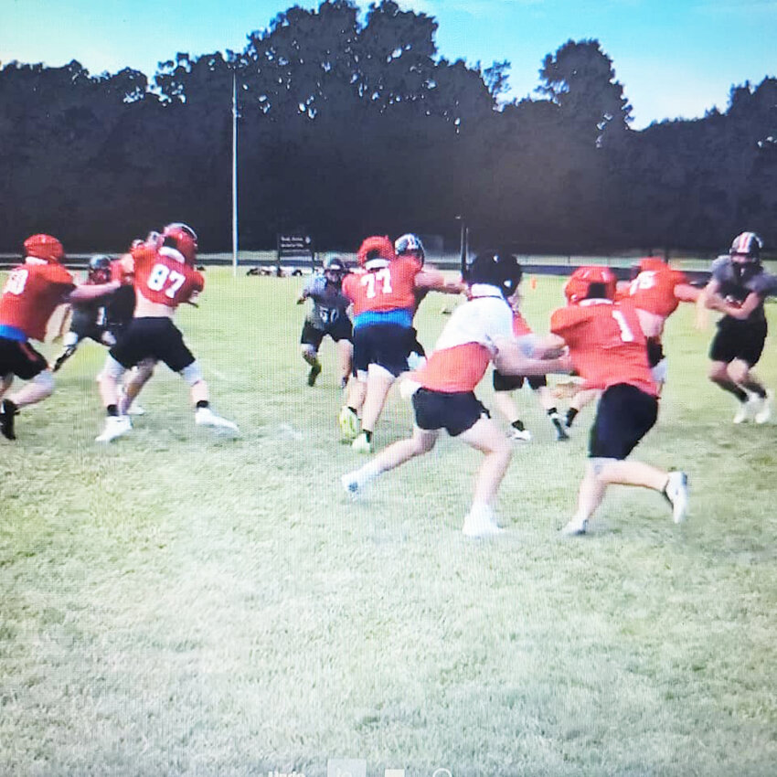 ON FRIDAY the Clinton football team traveled to Windsor for their annual June pad camp where they took on Sherwood, Windsor and Willow Springs. These scrimmages  focus on schemes and are a great opportunity to line up the Cardinals across from live opponents and give coaches their first real glimpse into the upcoming season.