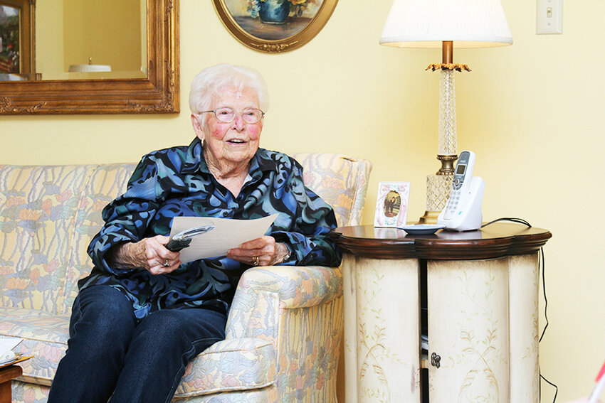 THE LAST SURVIVING charter member of the Lorna Kemper Club, Betty Braun, talked about the early history of the women’s club.