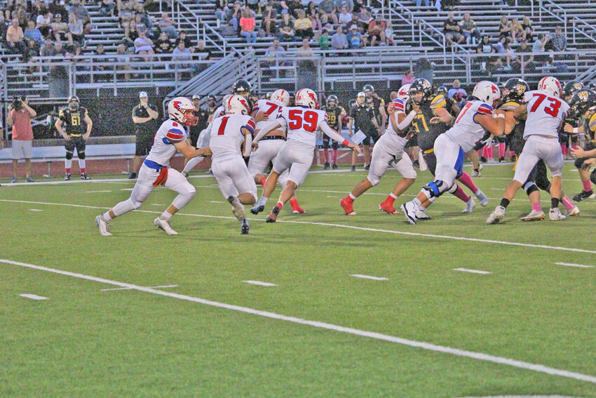 FLYING HIGH, the Cardinals picked up the first win of their season, 20-6 over Versailles on the road last Friday. Clinton will look to carry that momentum over to this week when they host Harrisonville for their 2024 Homecoming.