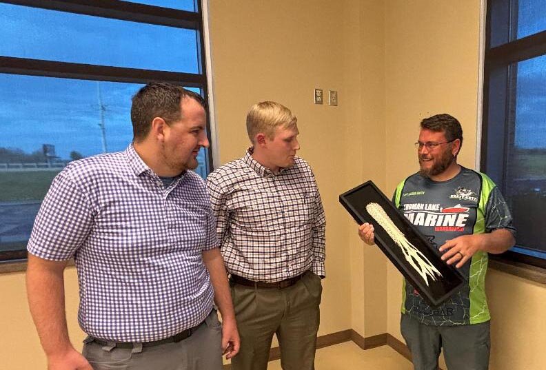 HEALTH AND FISHING COMBINED during a Docs & Bobbers event at Bothwell Health Center-Truman Lake. Attendees included Dr. Gabriel Anders, Dr. Dalton Lohsandt and Jason Smith.