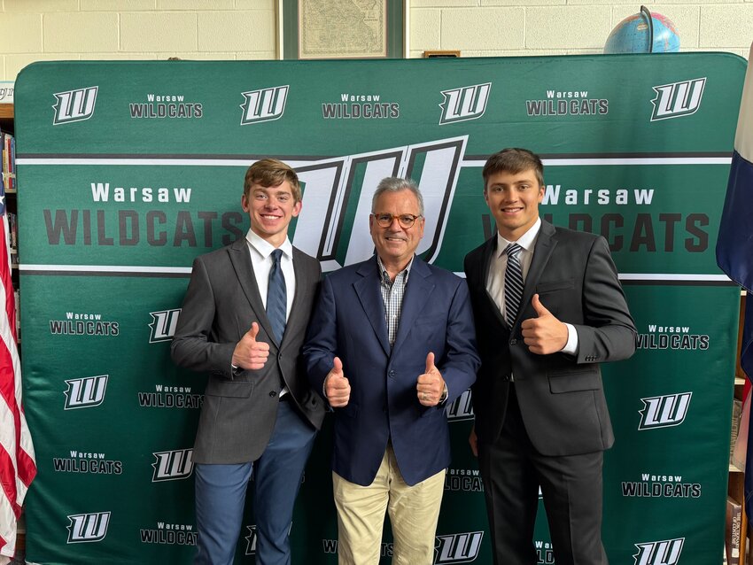 PATRIOTIC YOUNG AMERICANS, Jaxson Deckard and Drake Murrell were honored by the attendance of Congressman Mark Alford during a reception on Friday that recognized their acceptance into military academies. Following the reception, Congressman Alford agreed to an interview with Enterprise Reporter Kim Fugate.