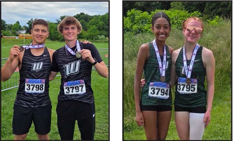 SHOWING OFF their medals from the 2025 MSHSAA Track and Field Championships were Warsaw's Drake Murrell, Fisher Love, Addison Hill and Naomi Yoder. Love became only Warsaw's second champion in the long jump.