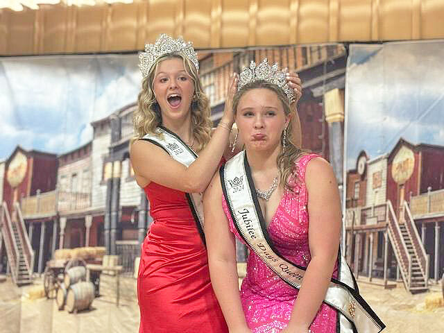 CHANGING OF THE GUARD, 2025 Jubilee Days Queen Alysia Yoder symbolically took the crown from 2024 Jubilee Days Queen Karly Keele during Thursday evening's Queen Contest.