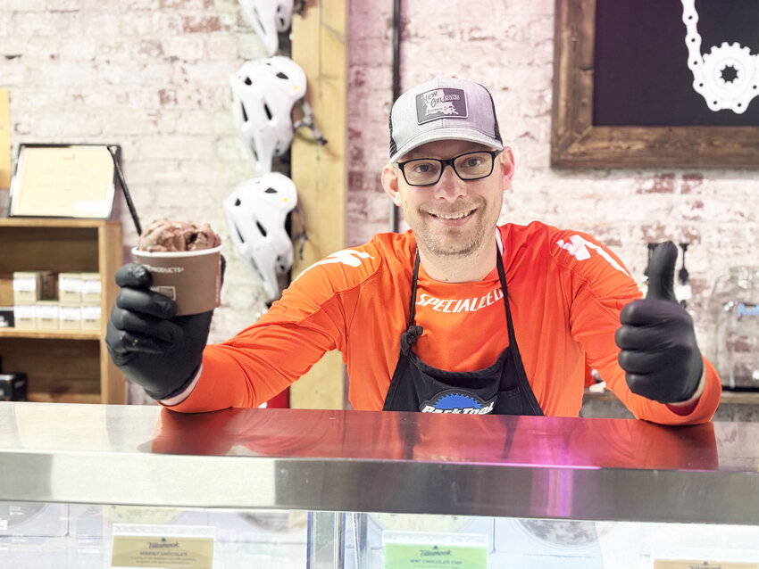 CYCLES & CREAM in downtown Clinton is celebrating their first year of business providing rides and cones to patrons. Proprietor Ben Hendershot told the Democrat he’s grateful for the local support.