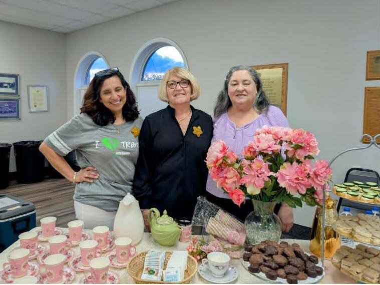 program speaker, Gloria Stratton and hostesses Treva Jones and Janet Akers provided all the makings for an enjoyable time of tea and bragging.