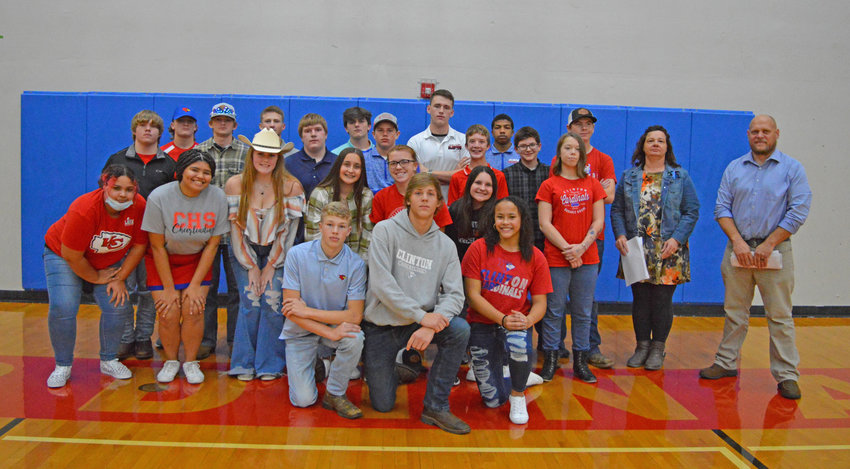 COACH MARK LOVELACE and assistant Coach Pam Mifflin  introduced the 2021-22 Cardinal Wrestling team. They are short on seniors but not on leadership or enthusiasm. The wrestling team is very young, but they are working hard looking forward to their season. Most know MSHSAA has established separate boys and girls programs. In other words, girls have their own matches and tournaments, which includes the State Tournament. Their first match is Dec. 1, a &lsquo;Tri&rsquo; with Warsaw and Sherwood.
