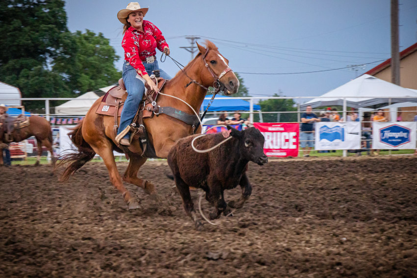 RIP ROARING FUN was on tap over the weekend at the Rodeo held at the Henry County Fairgrounds where participants including Sami O'Day, from St. Joseph, Missouri who competed in the break away roping event.