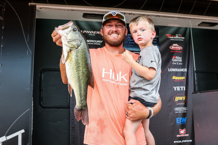 SHOWING OFF one of many, Lincoln's Brad Jelinek fished the MLF Tournament of Champions on Lake Guntersville in Alabama earlier this month.