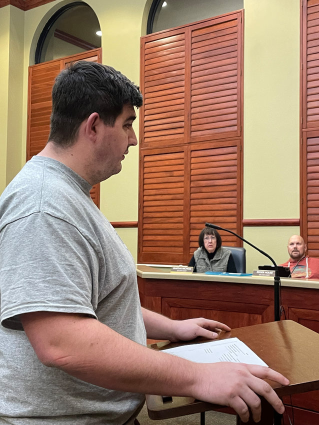 RESIDENT Nick Smith addressed the Clinton City Council about officially incorporating the Sweeney Cemetery into Englewood Cemetery&rsquo;s property.