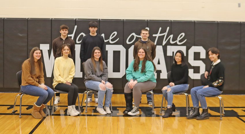 COURTWARMING CANDIDATES will take the stage on February 10. They include: Princess candidates Josephine Kelsey, Charlotte Alspaugh and Olivia Strange. Queen candidates include: Ashley Spry, Abigail Dendish and Karly McKenna. Prince candidates include: Elliot Kowal, Zane Huffman and Dylan Elmer (not pictured.) King candidates include: Coehen Walton, Landon Boggs (not pictured) and Logan Schockmann (not pictured).
