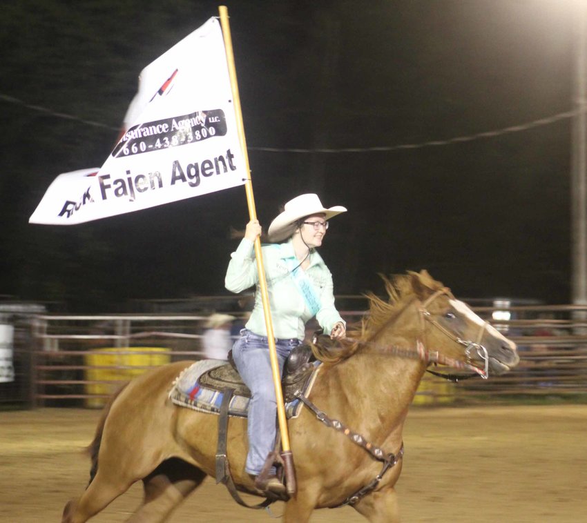 RACING AROUND the arena, Morgan Branson was one of many participants of the 31st Annual Benton County Rodeo.