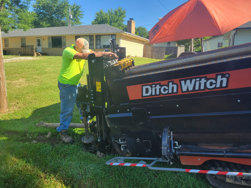 A MUCH ANTICIPATED service is underway for Warsawians with the installation of fiber internet.  Crews with Watkins Underground out of Sikeston, Missouri worked on Sue Street on Monday.
