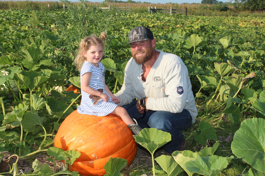 FALL FUN has long been associated with a trip to the pumpkin patch. Gwenna and her dad Stetson Shirky have seen their operation grow over the years and last June planted 2,500 seeds.