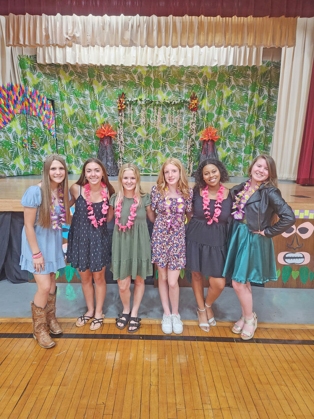 ONE OF THESE PRETTY YOUNG LADIES will be crowned Jubilee Days Queen on Thursday night at the Warsaw Community Building.  They are: Jovi Robertson, Angela Konopasek, Alysia Yoder, Naomi Yoder, Breanna Burris and Lillia Jensen.