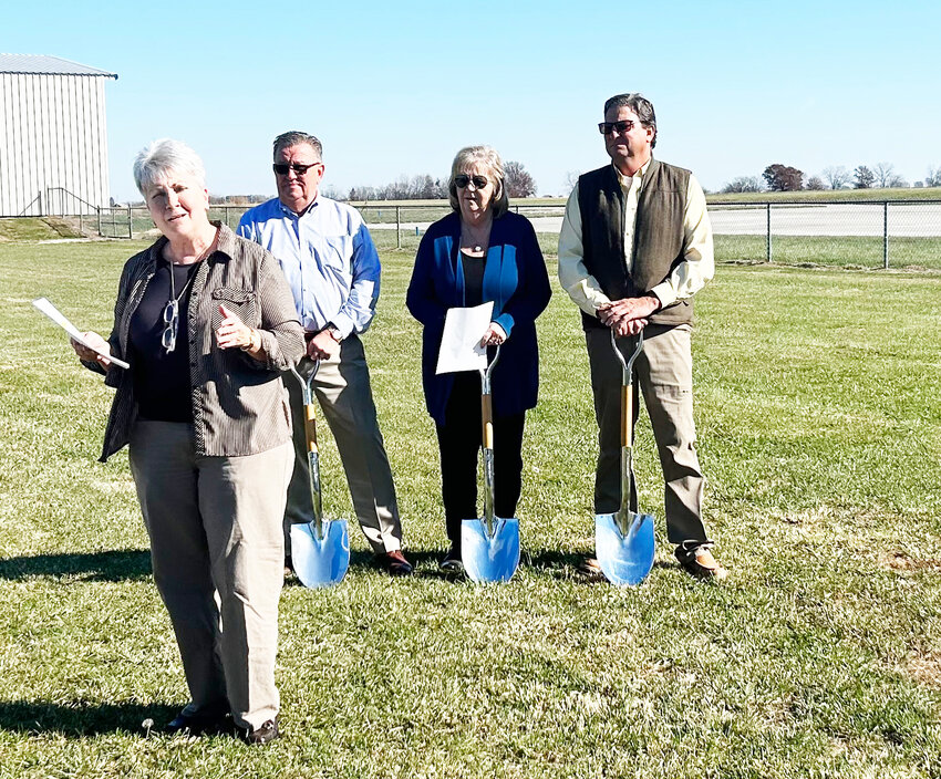 A GRAND GROUNDBREAKING CEREMONY marked the start of Clinton&rsquo;s new airport terminal. Christy Maggi, Gregg Smith, Mayor Carla Moberly and Wallace White were among those marking the occasion.