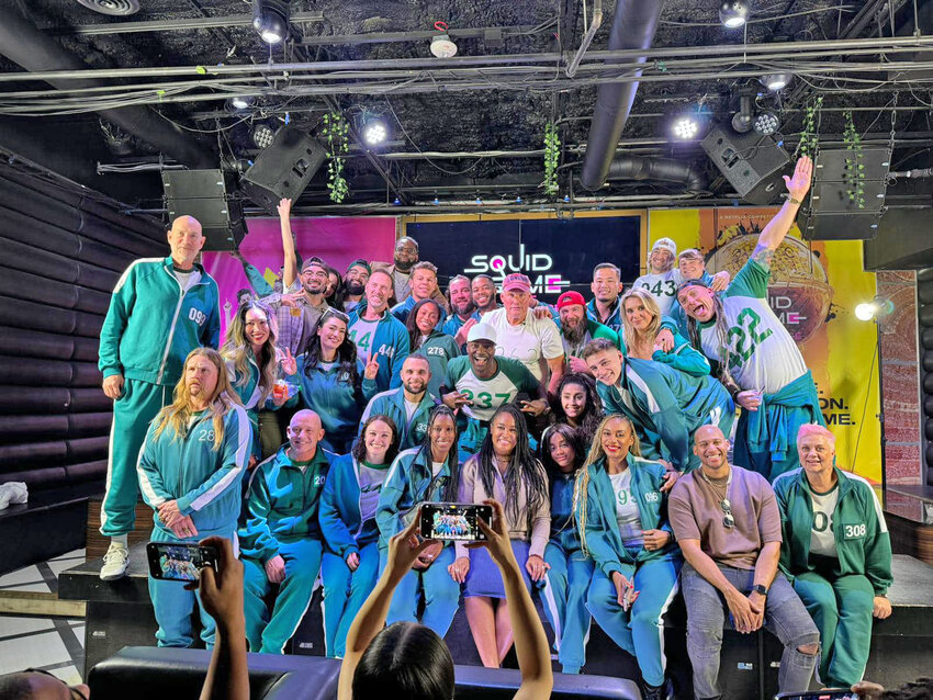 CRUSHING THE SQUID GAME: THE CHALLENGE, Brooklyn Johnson (front row, third from left) recently reunited with members of the cast of which she was a part at a finale party in Atlanta.