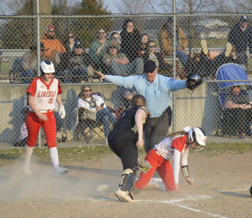 SAFE! The Lady Cardinals' Danika Gillespie scored against Windsor on Thursday in a 11-1 victory. They were 2-2 going into Monday's game at home.