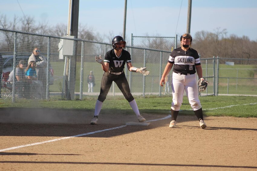 ONCE THEY GOT GOING, there was no stopping the Ladycats in Friday night's 10-0 rout of the Skyline Lady Tigers.  Warsaw's Tanna Howe got things going in the first inning with a RBI triple and didn't hide her emotions once she was ruled safe.