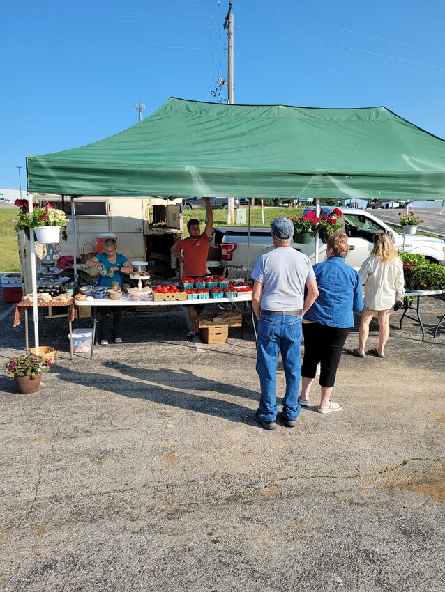 A SIGN OF SPRING, the Benton County Farmers Market will be held on Saturday. Noah Long and his mom, Kathy have been part of the event since its inception.