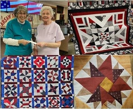 THE 5TH ANNUAL Benton County Cancer Fund (BCCF) Quilt Retreat was a great success!  Over $4,000 was raised, the proceeds of which were presented to BCCF Vice President Betty Patterson.  The event was held on April 19 at the Warsaw Shrine Club from 9:00 AM-9:00 PM.  54 ladies from within a 100-mile radius came to sew and share ideas.  Three meals, including wonderful salads and cookies prepared by members of the BCCF, were served. Our heartfelt thanks to all who helped make this event so successful!