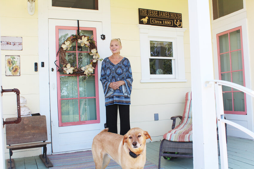 OPENING THE DOORS TO A LEGEND, Dawn Guterman hosts birthday parties, tours and overnight guests at her home, the Jesse James Hideaway near Clinton.