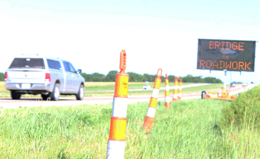A Big MODOT traffic sign alerting motorists of the big bridge replacement project beginning on June 24 just west of Big Creek on State Route 7.