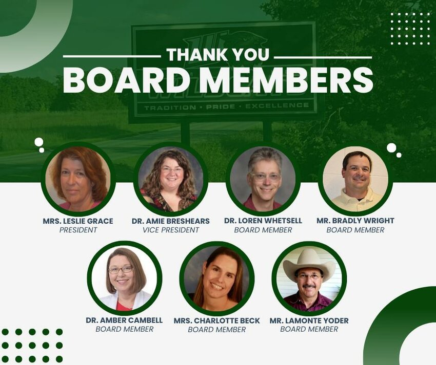 SCHOOL BOARD APPRECIATION MONTH, we are incredibly grateful for these seven dedicated volunteers serving on the Warsaw R-IX Board of Education. Their time, leadership and commitment help shape the future of our schools and students. On behalf of the entire Warsaw School community, THANK YOU for your service to our district and community each and every day!