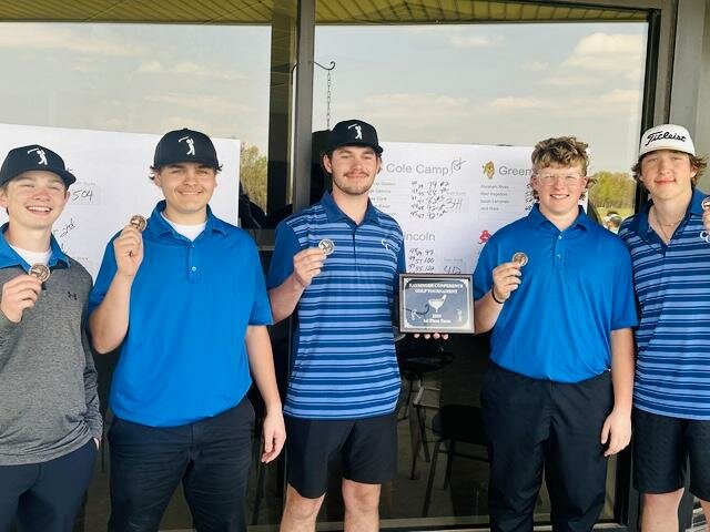 IT NEVER GETS OLD, the team of Bovey Clark, Landon Bauer, Spencer Godwin, Colton Thompson and Gage Oelrichs all did their part to secure Bluebirds golf it's fifth consecutive Kaysinger Conference championship.