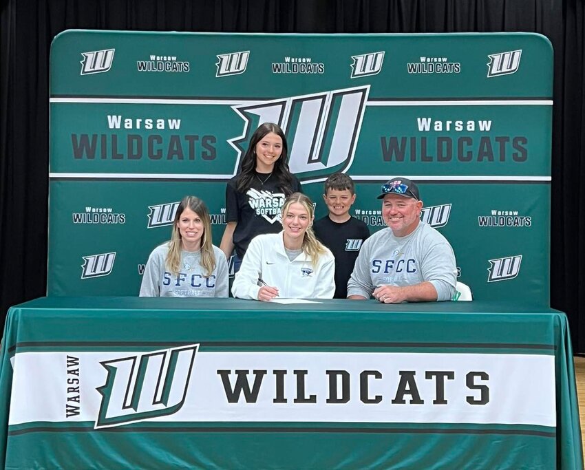 BEEP! BEEP! Warsaw's Haylee Cobb will continue her softball career close to home as she signed her letter of intent to play for the Lady Roadrunners of SFCC in Sedalia.  Amongst many other family members, friends, teammates and coaches, Cobb was joined on her special day by parents, Magan and Lathan; sister, Hannah and brother, Lathan.