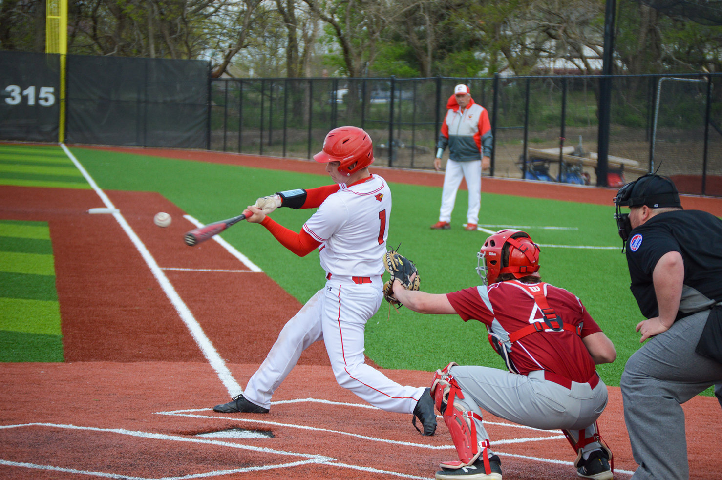CARDINALS senior Anthony Gumminger smacked three hits to lead the Cardinals, but the Cardinals could not overcome their defensive miscues against Warrensburg on Thursday night.