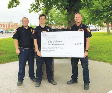 CFD, Wade Glasscock, Adam Green, and Chris Reno of the City of Clinton Fire Department received a Spring 2022 grant for the Clinton Fire Department Smoke Alarm Program.