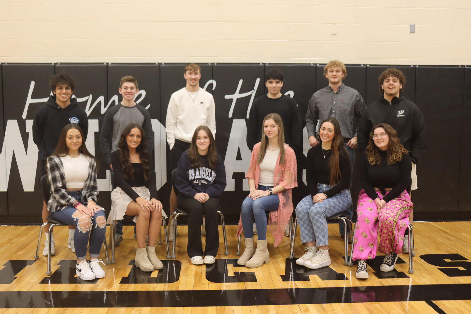 WHS COURTWARMING will be held on Friday night.  Royalty will be crowned at halftime of the Boys Varsity game.  Candidates include: (front row) princess candidates, juniors Keira Mostaffa, Tatum Bohl and Sonia Lasseigne, queen candidates seniors Grace Drake, Angela Konopasek and Abbi Flinn; (back row) prince candidates juniors Bradley Watson, Jaxson Deckard and Logan Gemes, king candidates seniors Zane Huffman, Dylan Elmer and Devon Boul. Courtwarming is Friday, Feb. 9 at WHS.