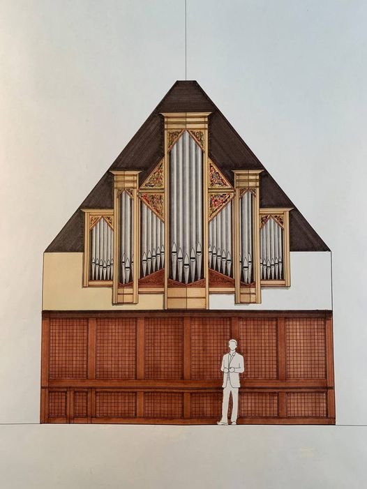 A preliminary rendering from the Buzard Organ Company website suggests how the newly-designed pipe organ might look in the space vacated by the previous instrument in the Cathedral of St. Joseph in Jefferson City.
