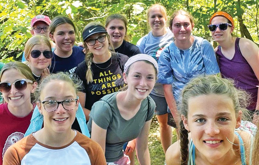 Girls at this year&rsquo;s Camp Siena Catholic summer camp experience for high school girls pause for a &ldquo;selfie&rdquo; during a packed day of activities. One hundred sixty middle school and high school teens took part in Catholic camps sponsored by the Jefferson City diocese this summer.