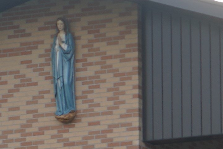 An image of the Blessed Mother, which once adorned the chapel in the old St. Mary's Health Center in Jefferson City, is now affixed to an exterior wall at Catholic Charities' headquarters in the Capital City.