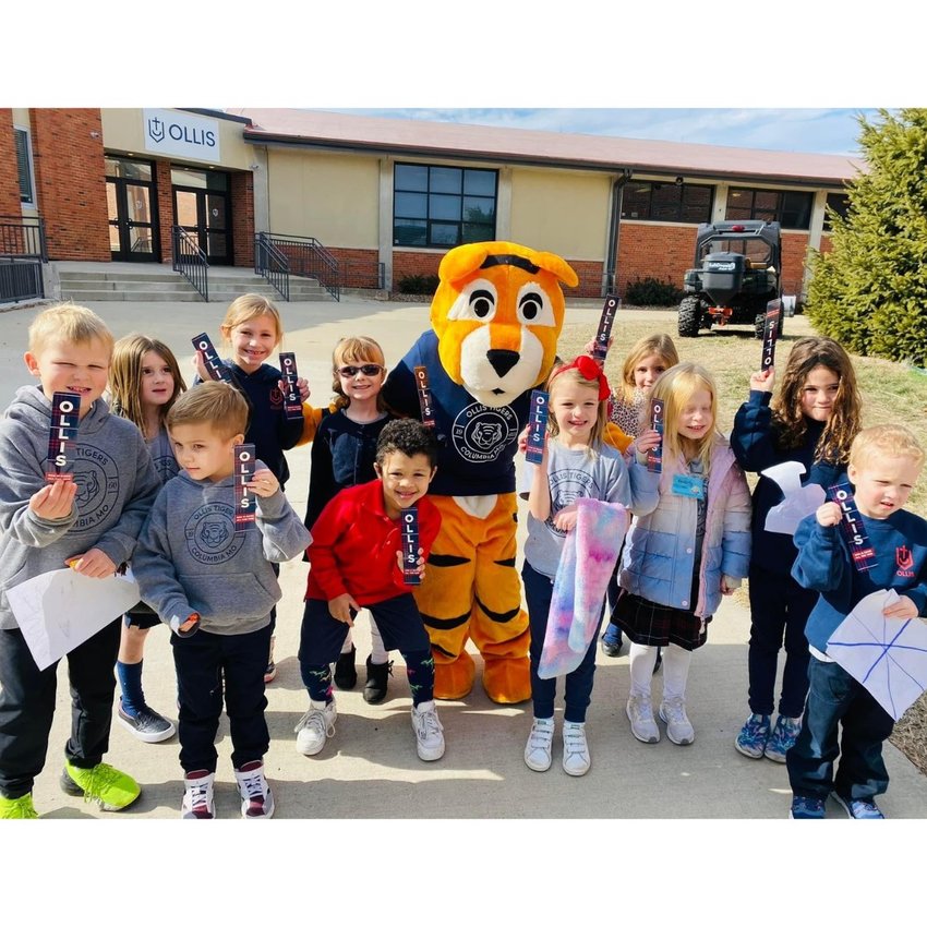 The Our Lady of Lourdes Interparish School Tiger visits students on Feb. 7, during Catholic Schools Week.