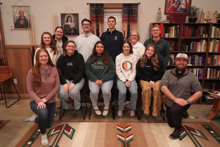 Members of the dioceses Youth Advisory Council gather at Camp Tolton in Shelby County for their annual retreat on Feb. 15, 2025.