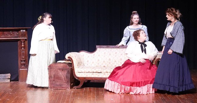 Bringing &lsquo;Little Women&rsquo; to life in this scene are (from left) Makayla Stanley, Danielle Jinright, Amberly Jones and Sarah Ridley.