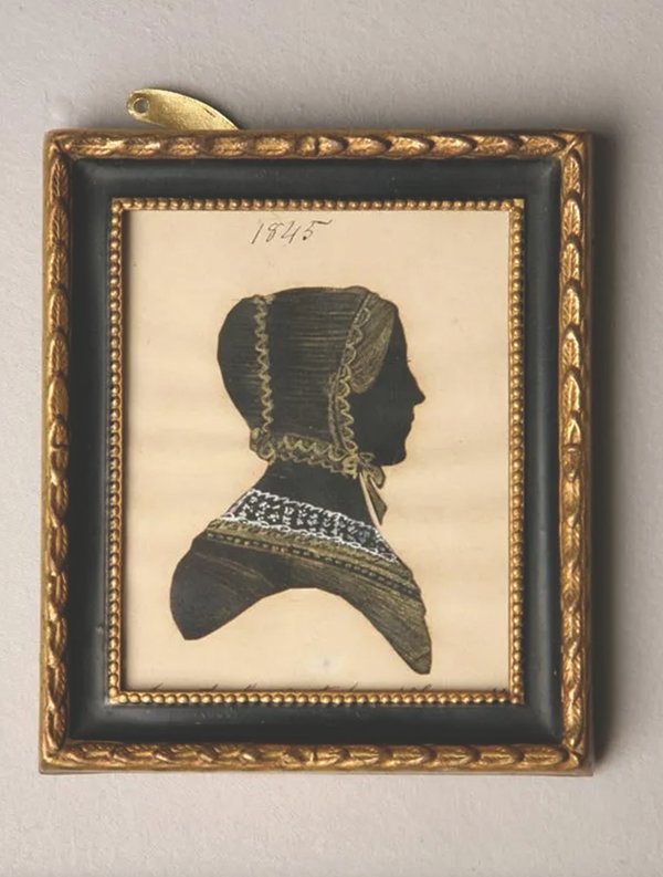 This silhouette of a woman, cut by mouth by Martha Ann Honeywell, had an estimated value of $400 to $800 at Garth''s Auction, Inc., but did not sell.