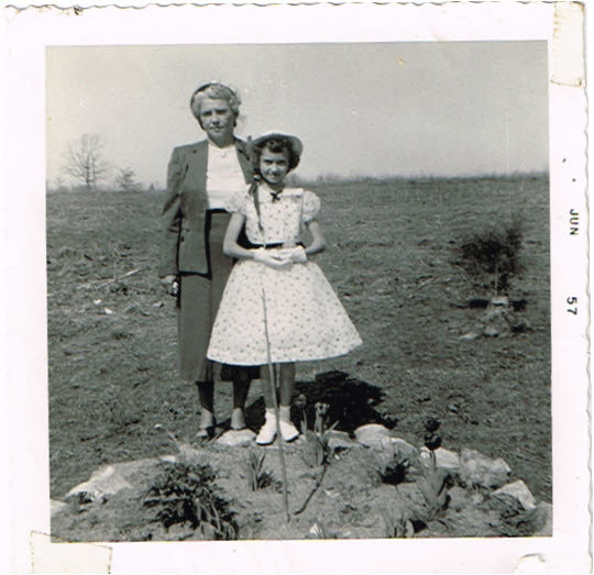 Nell Wilbanks with her aunt and adoptive mother, Lucy Wilbanks, on Easter Sunday in 1957.