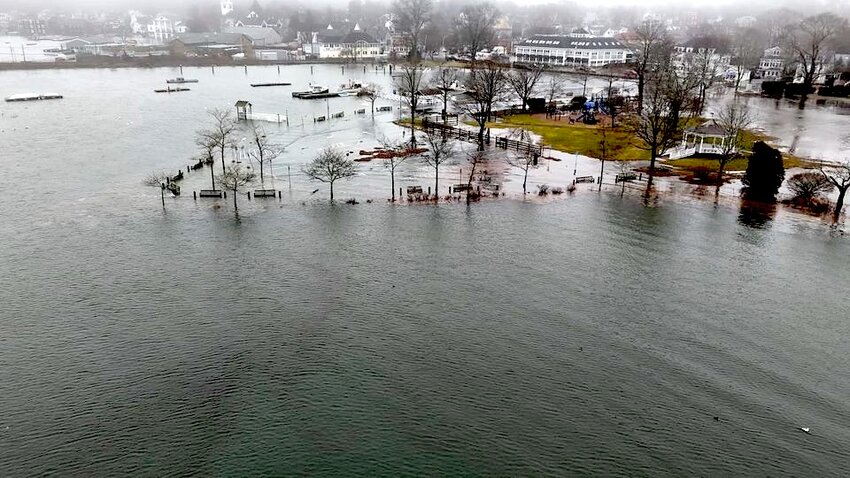 Masconomo Park, Manchester-by-the-Sea, nearly submerged in early 2024 flooding.