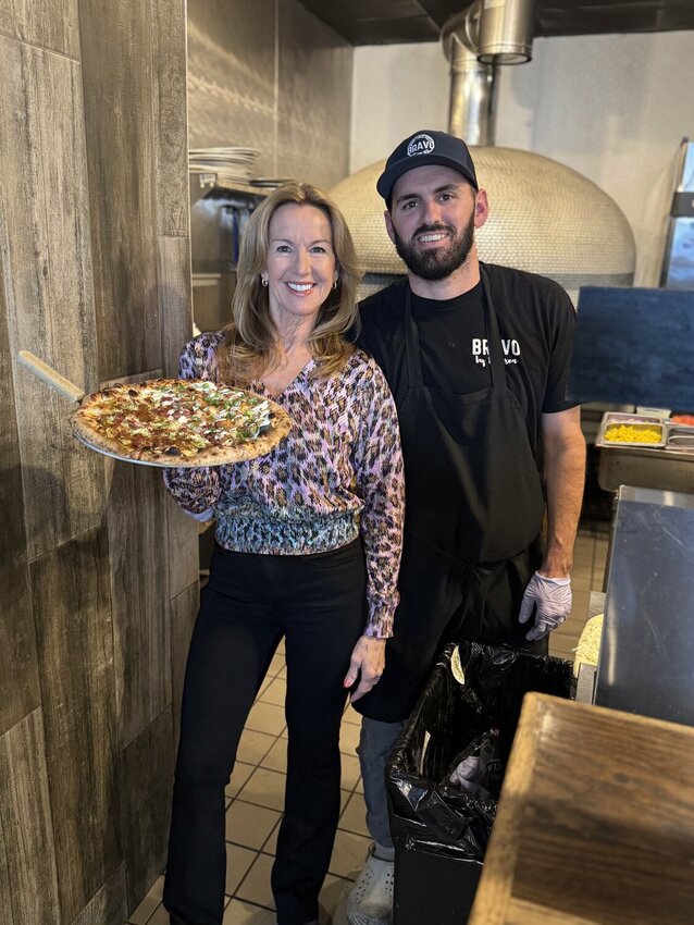 Beth Gibeley, founder of Bravo by the Sea, with her son and business partner, Nick Panagos.  Nick will take over the business and its two locations this summer.