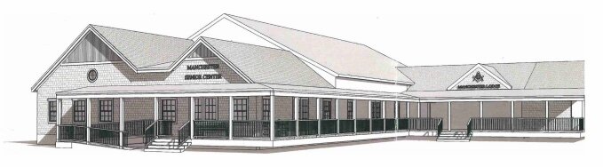 Renderings of Manchester's future Senior Center and Masonic Hall.