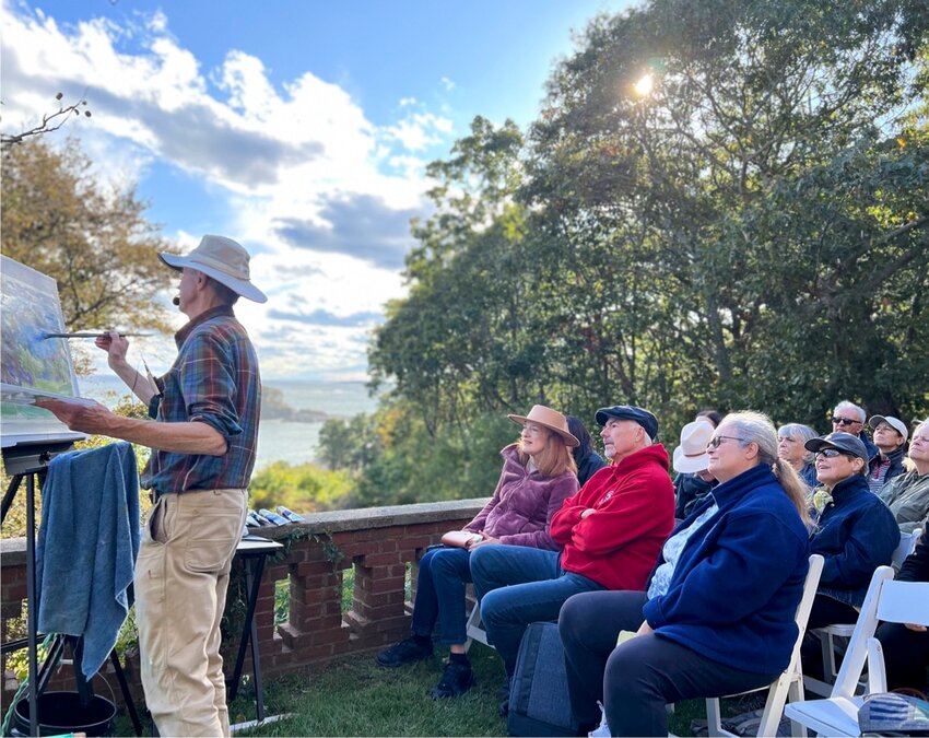 In 2023,  a “Plein air” demonstration during CAPA Week by artist Charlie Shurcliff at Manchester’s Sharksmouth Estate was a big hit in 2023.  This year’s festival expands its weeklong programming in early October.