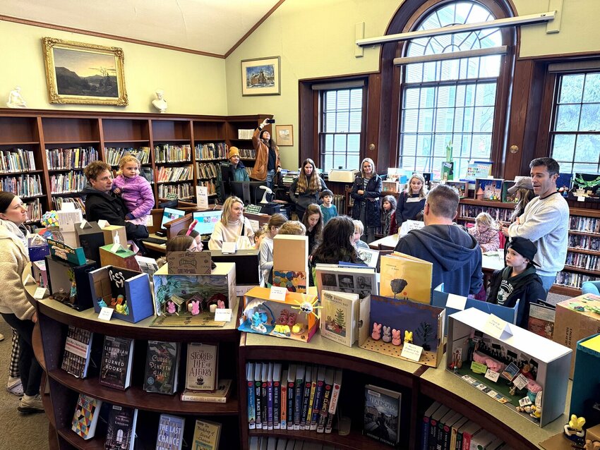 On Saturday, the diaramas entered for this year's PEEP Show at the Manchester Public Library were displayed for the judges.