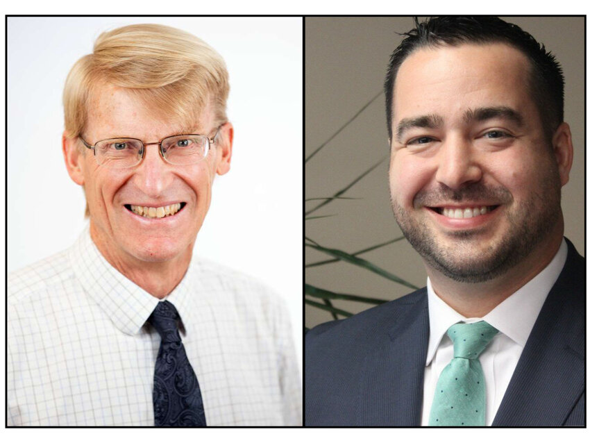 Antonio Barletta, right, will be formally named Manchester by the Sea's new Town Administrator on July 1 when Greg Federspiel (left) retires on June 30.