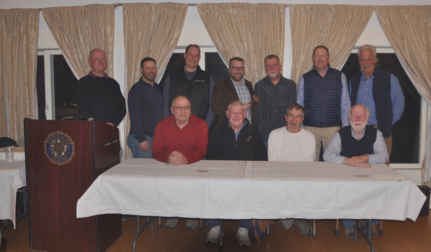 Manchester Club’s Executive Board for the 2022 year–its 117th.Back row picture left to right: Bruce MacDonald Jr., Mark McCoy, Kevin Delaney, Eric Aldrich, Steve Stasiak, Jeff Gilson and Chuck Filias. Seated left to right: Alan Kirker, Craige McCoy, Bruce Heisey and Bill Scott. Not pictured: Tim Brown and Ken Davis.